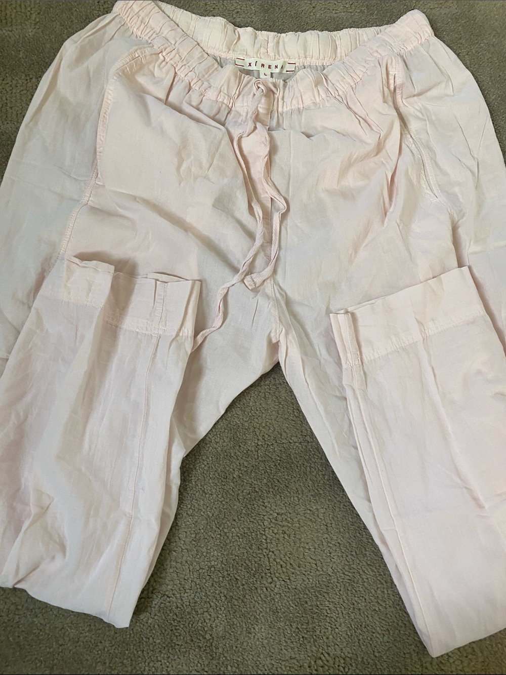 XiRENA Pale Pink Drawstring Waist Pants